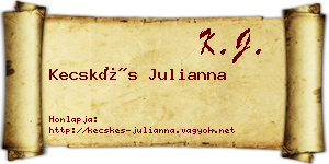 Kecskés Julianna névjegykártya