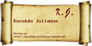 Kecskés Julianna névjegykártya
